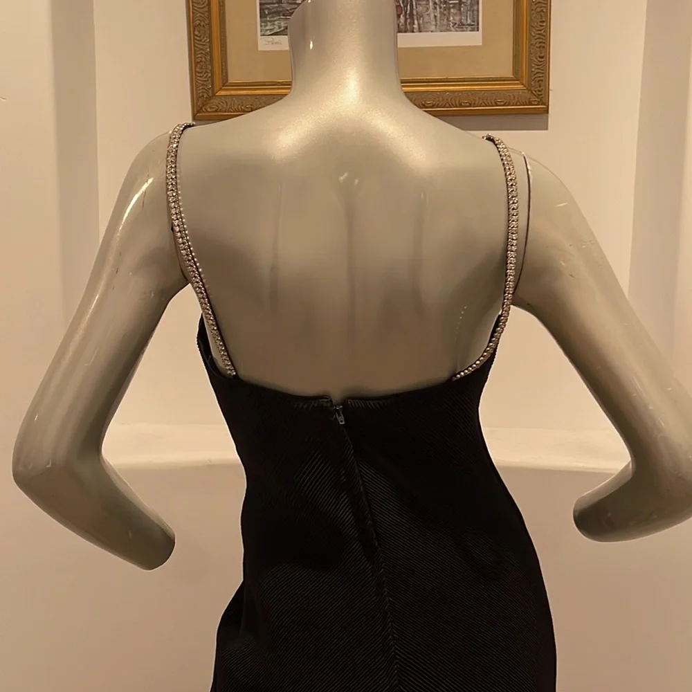 Vintage 1980's Rose Taft For COUTURE FASHIONS MAXI DRESS BLACK